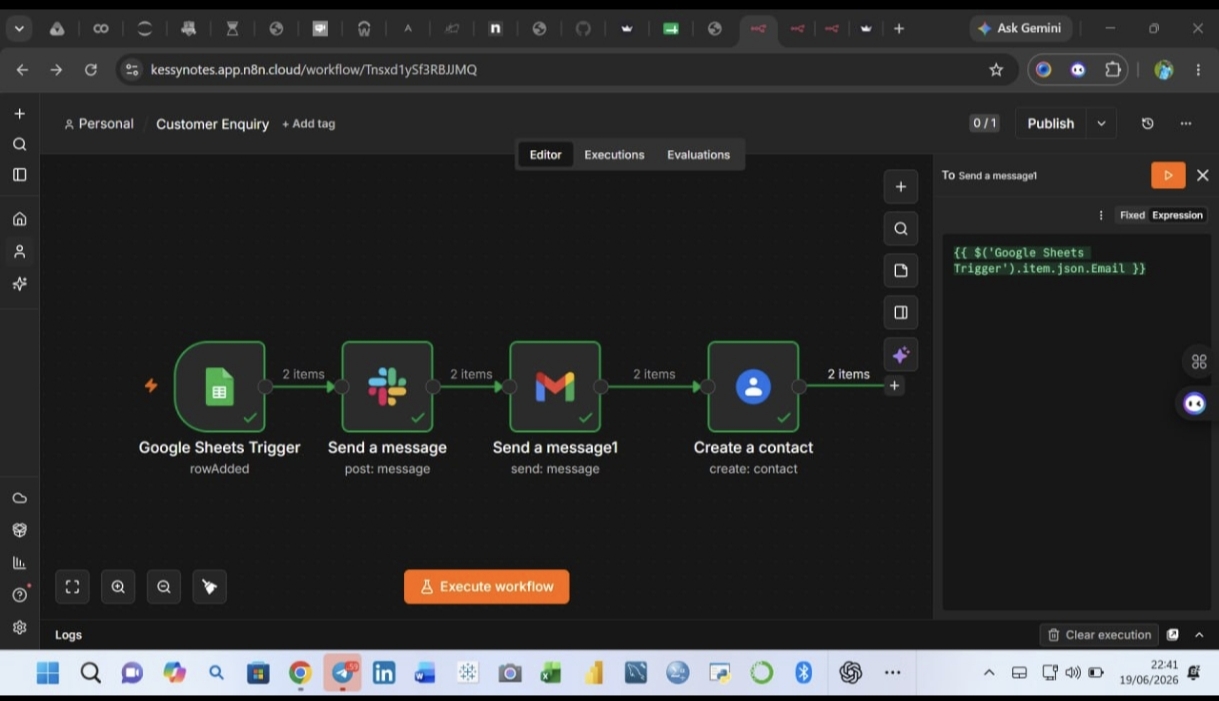 Customer Enquiry Workflow Project